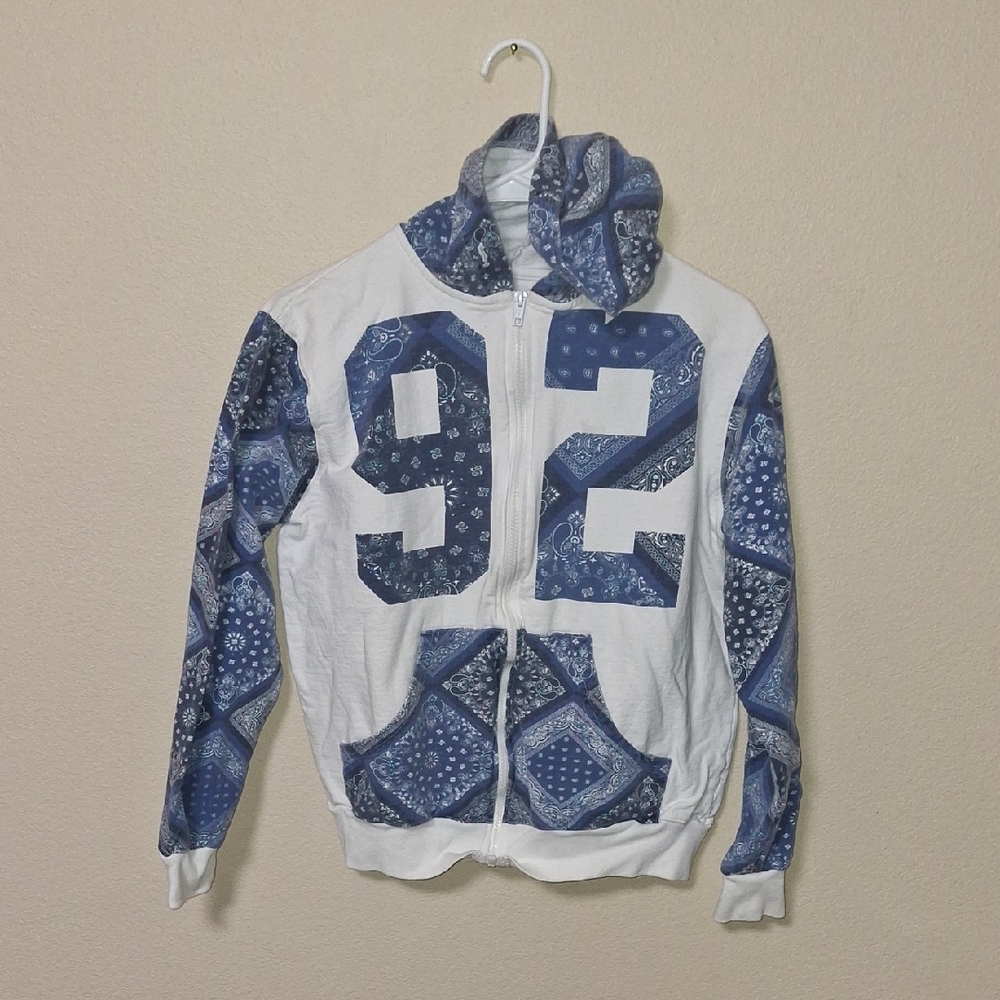 Blue and White Women's Sweater